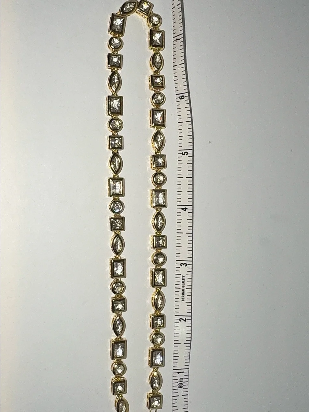 Gold Multi-Shape Cubic Zirconia Tennis Necklace Choker